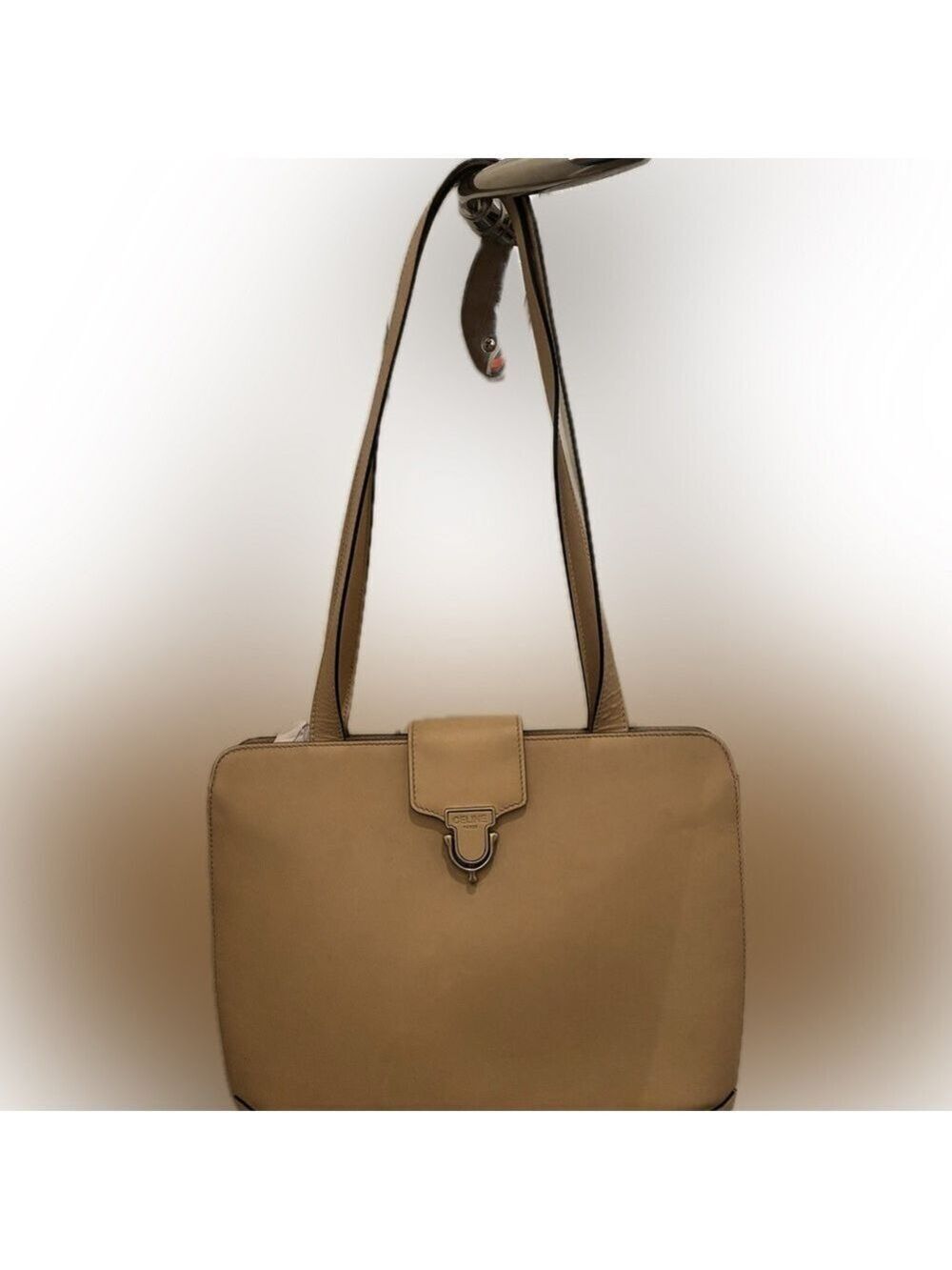 Celine Beige Leather Shoulder Bag